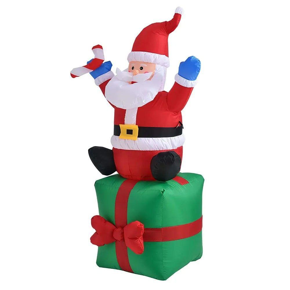 Papai Noel Inflável Natal Enfeite Luminoso Boneco 1M 80cm - 1