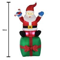 Papai Noel Inflável Natal Enfeite Luminoso Boneco 1M 80cm - 4