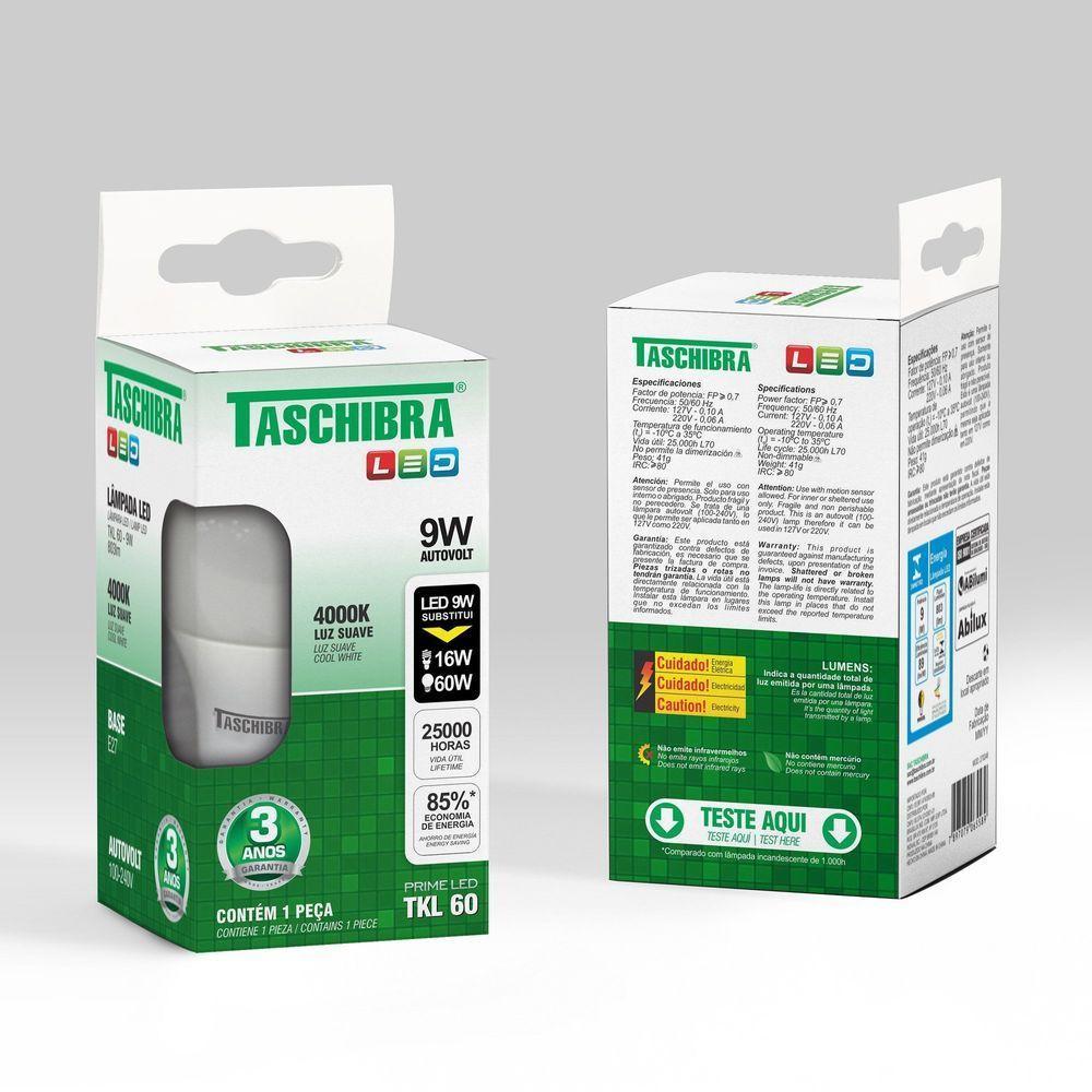 Lâmpada Led Bulbo Tkl 9w Taschibra E27 Bivolt 4000k Luz Neutra - 2