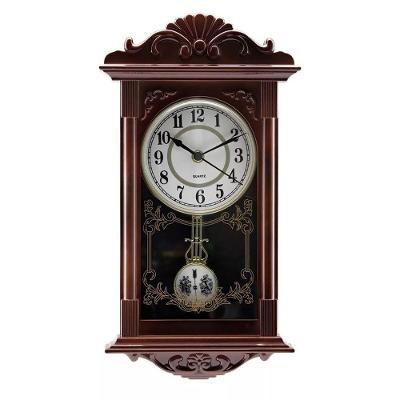 Relógio De Parede Retangular Com Pendulo Decoração Retrô