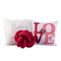 Kit Capas De Almofadas com Nó Plush Love Vermelho 03 Peças - 1