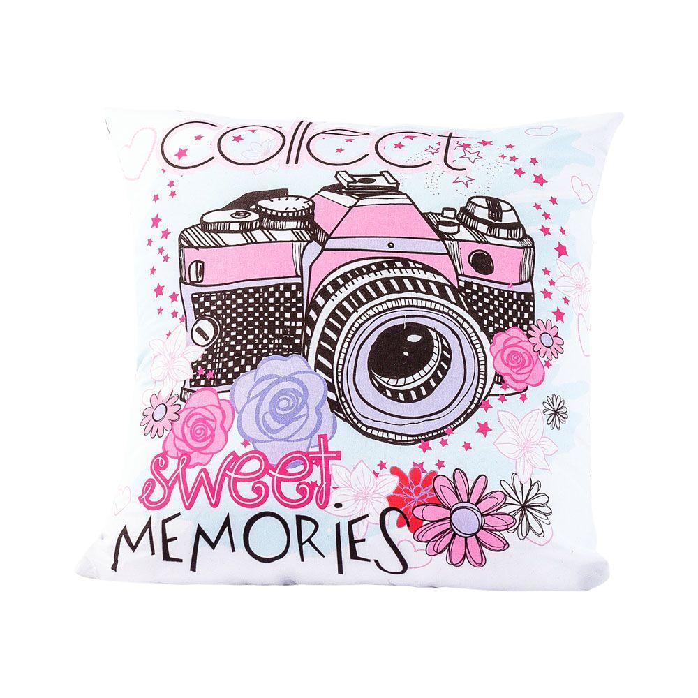 Capa De Almofada Memories Rosa Cinza 45cm X 45cm - 1