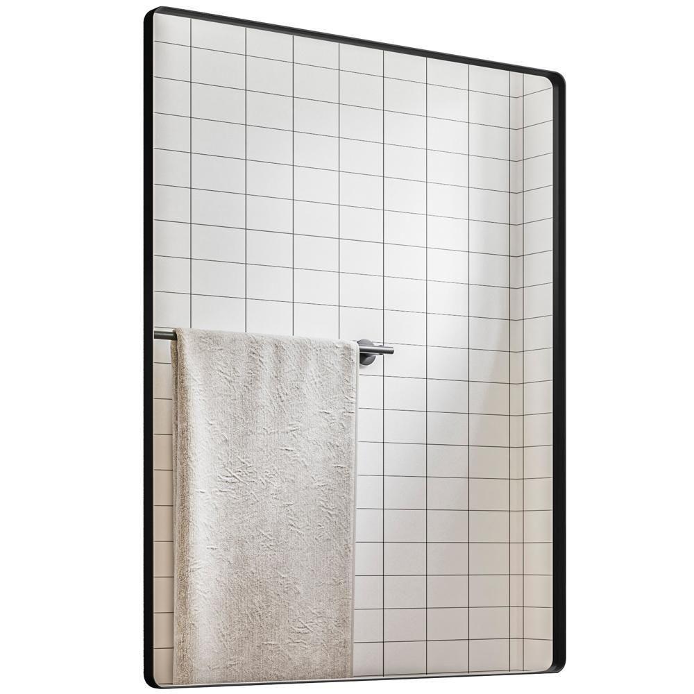 Espelho Retangular Com Moldura Aço Preto D1 90X60 Cm Ibiza - 1