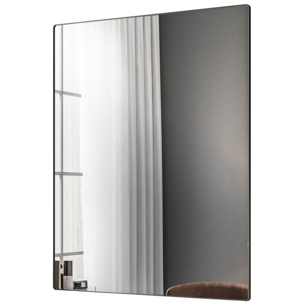 Espelho Retangular Com Moldura Aço Preto D1 90X60 Cm Ibiza - 3