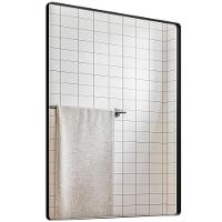 Espelho Retangular Com Moldura Aço Preto D1 90X60 Cm Ibiza - 1