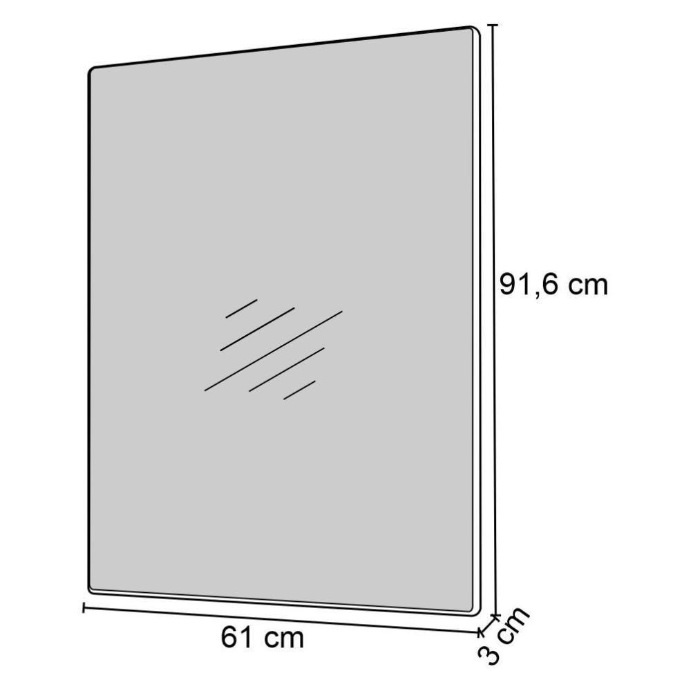 Espelho Decorativo Retangular Com Moldura Shine D09 Preto - Mpozenato - 2