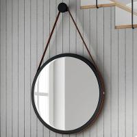 Kit 4 Espelhos Redondos 54cm Com Alça Escandinavo H01 Preto - 6