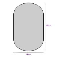 Espelho Oval 60X40Cm Com Moldura Preto