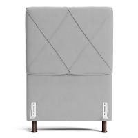 Cabeceira Cama Box Solteiro Mel 90cm Com Frame Veludo Cinza Claro - Desk Design - 6