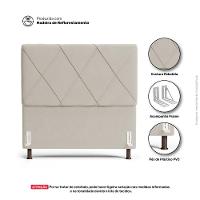 Cabeceira Cama Box Casal King Size Mel 195cm Com Frame Suede Bege - Desk Design - 6