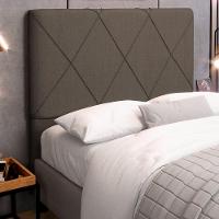 Cabeceira Cama Box Casal King Size Mel 195cm Com Frame Linho Marrom - Desk Design