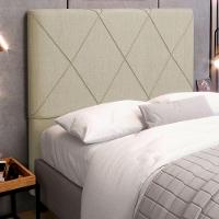 Cabeceira Cama Box Casal King Size Mel 195cm Com Frame Linho Bege - Desk Design - 5