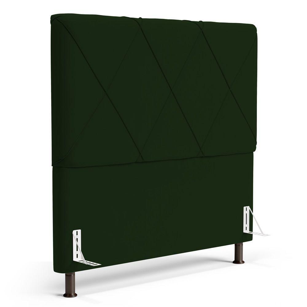 Cabeceira Cama Box Casal King Size Mel 195cm Com Frame Veludo Verde - Desk Design - 1