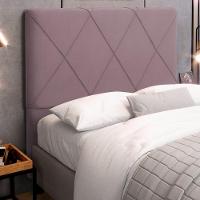 Cabeceira Cama Box Casal Mel 140cm Com Frame Veludo Rosê - Desk Design - 2