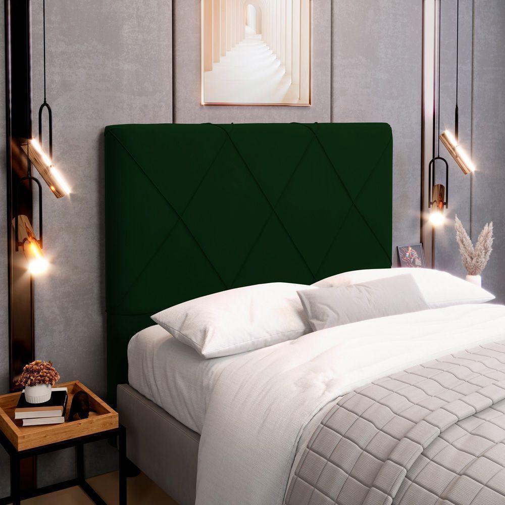 Cabeceira Cama Box Casal Mel 140cm Com Frame Veludo Verde - Desk Design - 2