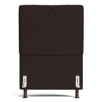 Cabeceira Cama Box Solteiro Mel 90cm Com Frame Sintético Marrom - Desk Design - 6