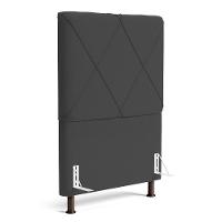 Cabeceira Cama Box Solteiro Mel 90cm Com Frame Veludo Cinza Escuro - Desk Design - 1