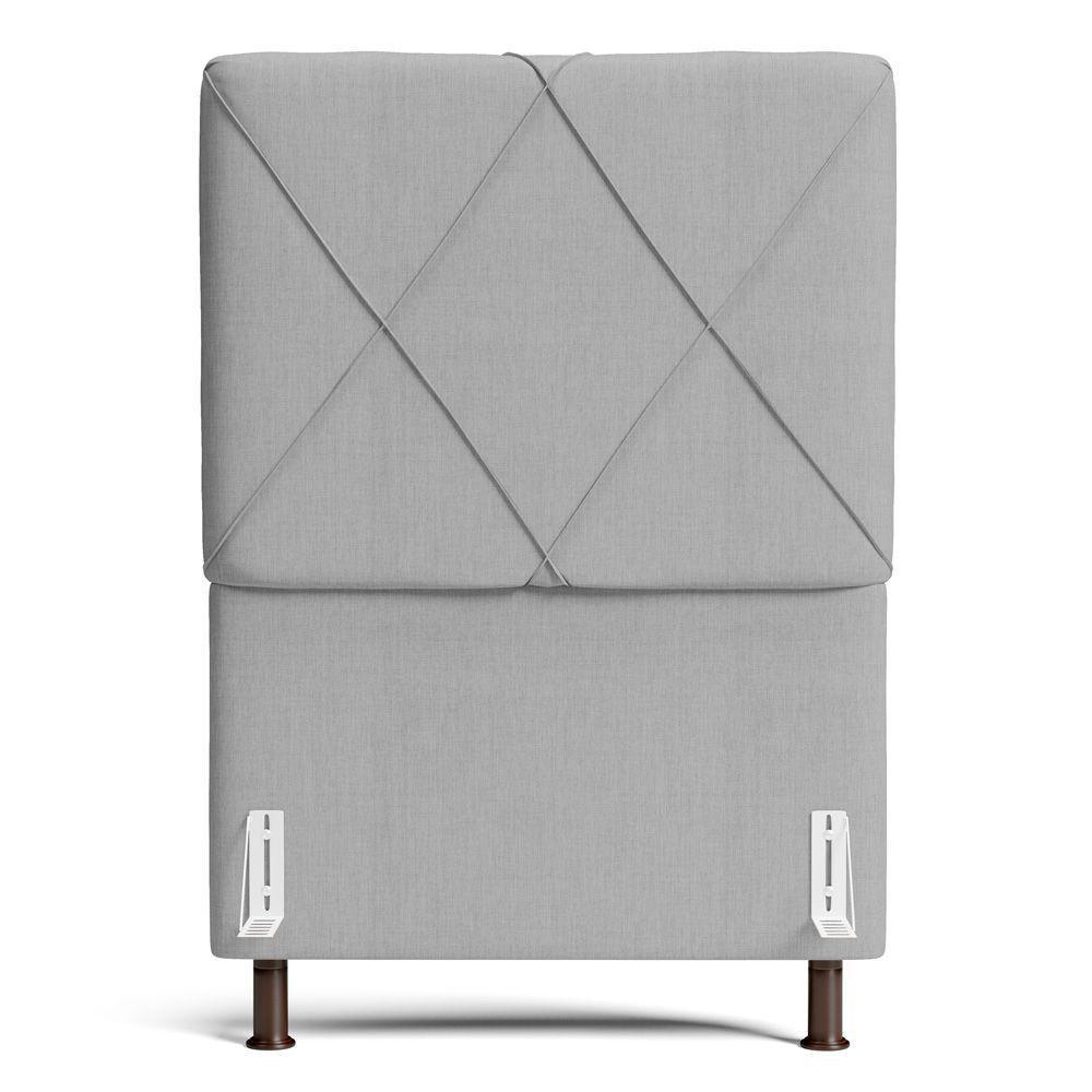 Cabeceira Cama Box Solteiro Mel 90cm Com Frame Linho Cinza Claro - Desk Design - 4