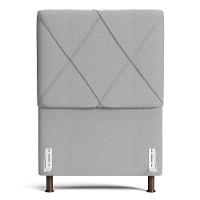 Cabeceira Cama Box Solteiro Mel 90cm Com Frame Linho Cinza Claro - Desk Design