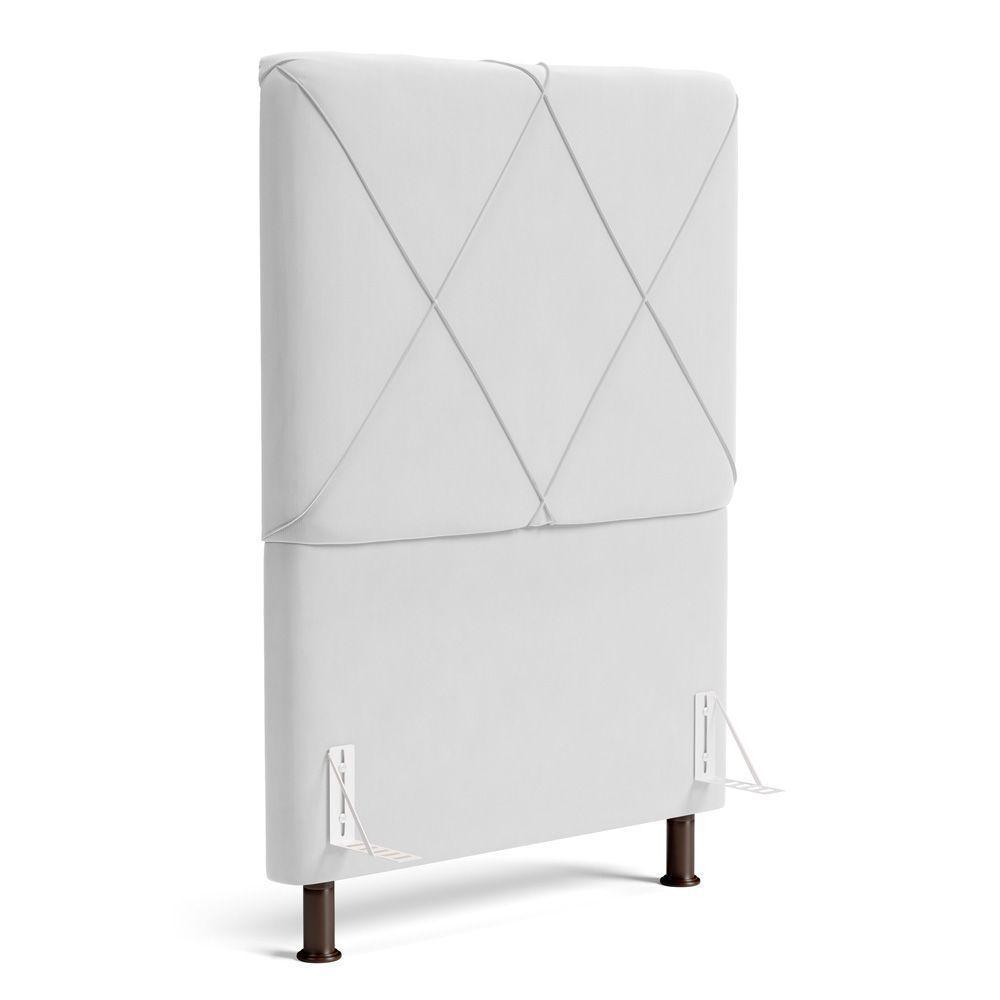 Cabeceira Cama Box Solteiro Mel 90cm Com Frame Sintético Branco - Desk Design - 1