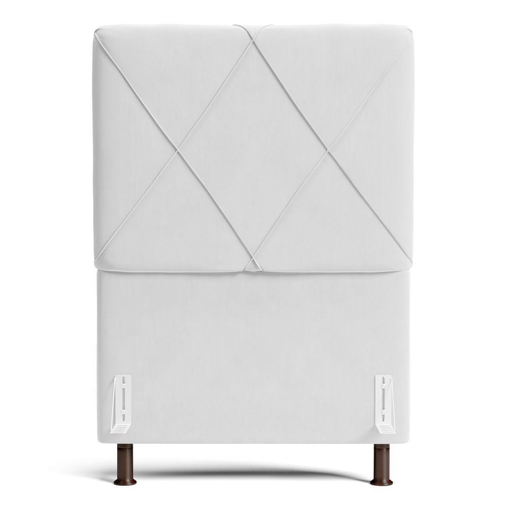 Cabeceira Cama Box Solteiro Mel 90cm Com Frame Sintético Branco - Desk Design - 5