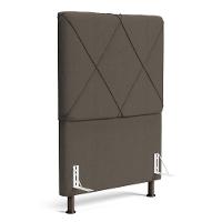 Cabeceira Cama Box Solteiro Mel 90cm Com Frame Linho Marrom - Desk Design - 1