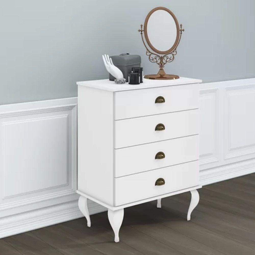 Aparador Movelbento Clássico 4 Gavetas Branco - 1