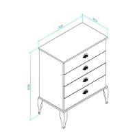 Aparador Movelbento Clássico 4 Gavetas Branco - 2