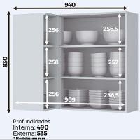 Armário Henn Americana Canto Reto 1 Porta Branco - 2