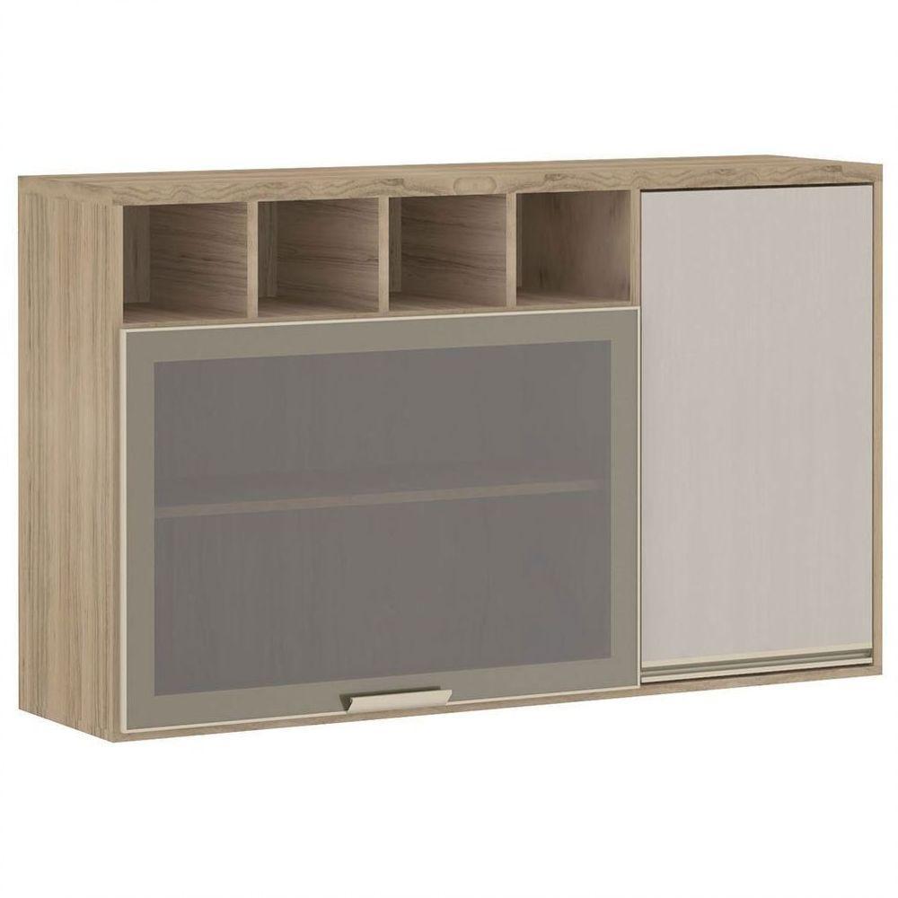 Armário Luciane 2 Portas Com Nicho 1,20 Metros Vanilla Grafite - 1