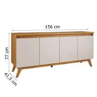 Buffet Vieiro Flip 4 Portas 16131-193527 Mel Com Off White - 2