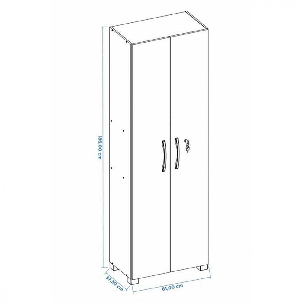 Armário Notável Multiuso 2 Portas Com Chave Preto Tx - 4