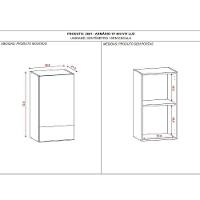 Armário Kits Paraná Concep Luz 1 Porta 40cm Fresno/oxi - 2