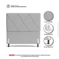 Cabeceira Cama Box Casal Mel 140cm Com Frame Veludo Cinza Claro - Desk Design - 12