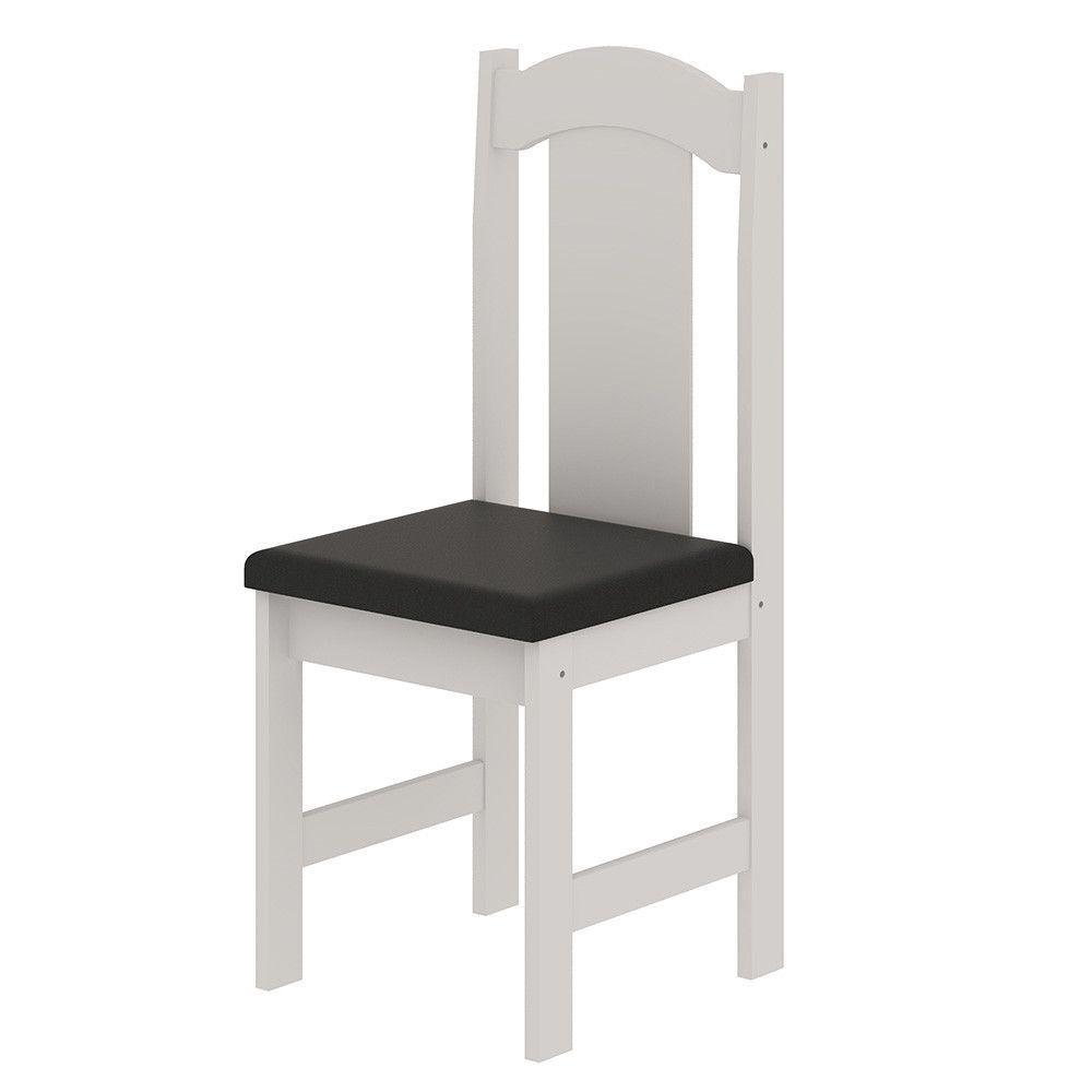 Conjunto De Mesa Arauna Estilo Com 4 Cadeiras Branco Com Preto - 5