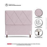 Cabeceira Cama Box Casal Mel 140cm Com Frame Suede Rosa Bebê - Desk Design - 5