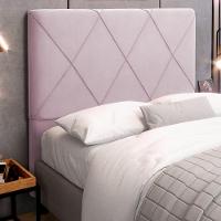 Cabeceira Cama Box Casal Mel 140cm Com Frame Suede Rosa Bebê - Desk Design - 6