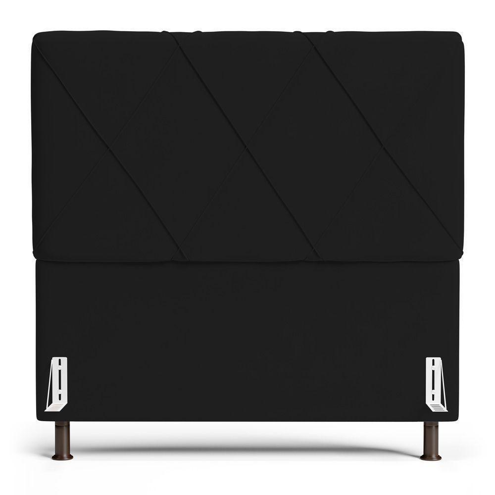 Cabeceira Cama Box Casal Mel 140cm Com Frame Sintético Preto - Desk Design - 2