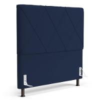 Cabeceira Cama Box Casal Queen Size Mel 160cm Com Frame Veludo Azul Marinho - Desk Design - 1