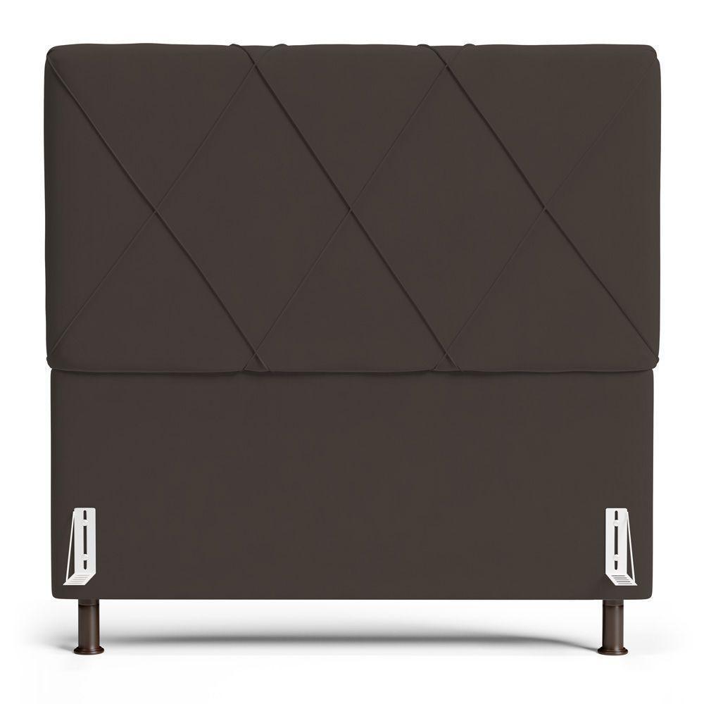 Cabeceira Cama Box Casal Mel 140cm Com Frame Suede Marrom - Desk Design - 5