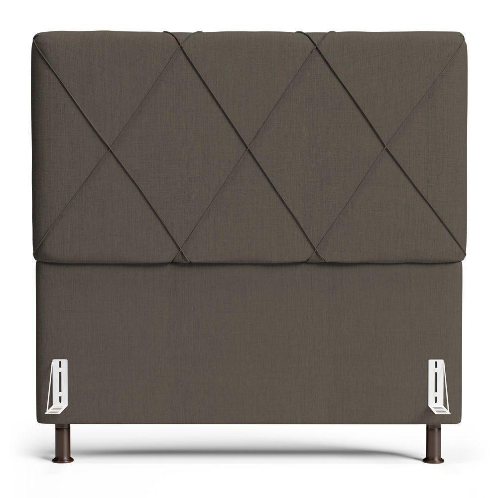 Cabeceira Cama Box Casal Mel 140cm Com Frame Linho Marrom - Desk Design - 3