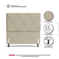 Cabeceira Cama Box Casal Queen Size Mel 160cm Com Frame Linho Bege - Desk Design - 6