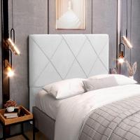 Cabeceira Cama Box Casal Mel 140cm Com Frame Sintético Branco - Desk Design - 3