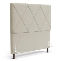Cabeceira Cama Box Casal Queen Size Mel 160cm Com Frame Suede Bege - Desk Design - 1