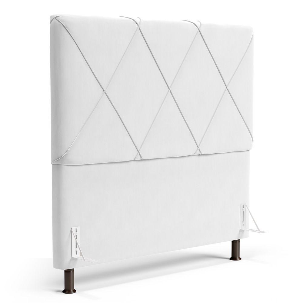 Cabeceira Cama Box Casal Queen Size Mel 160cm Com Frame Sintético Branco - Desk Design - 1