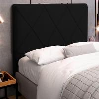 Cabeceira Cama Box Casal Queen Size Mel 160cm Com Frame Veludo Preto - Desk Design - 5