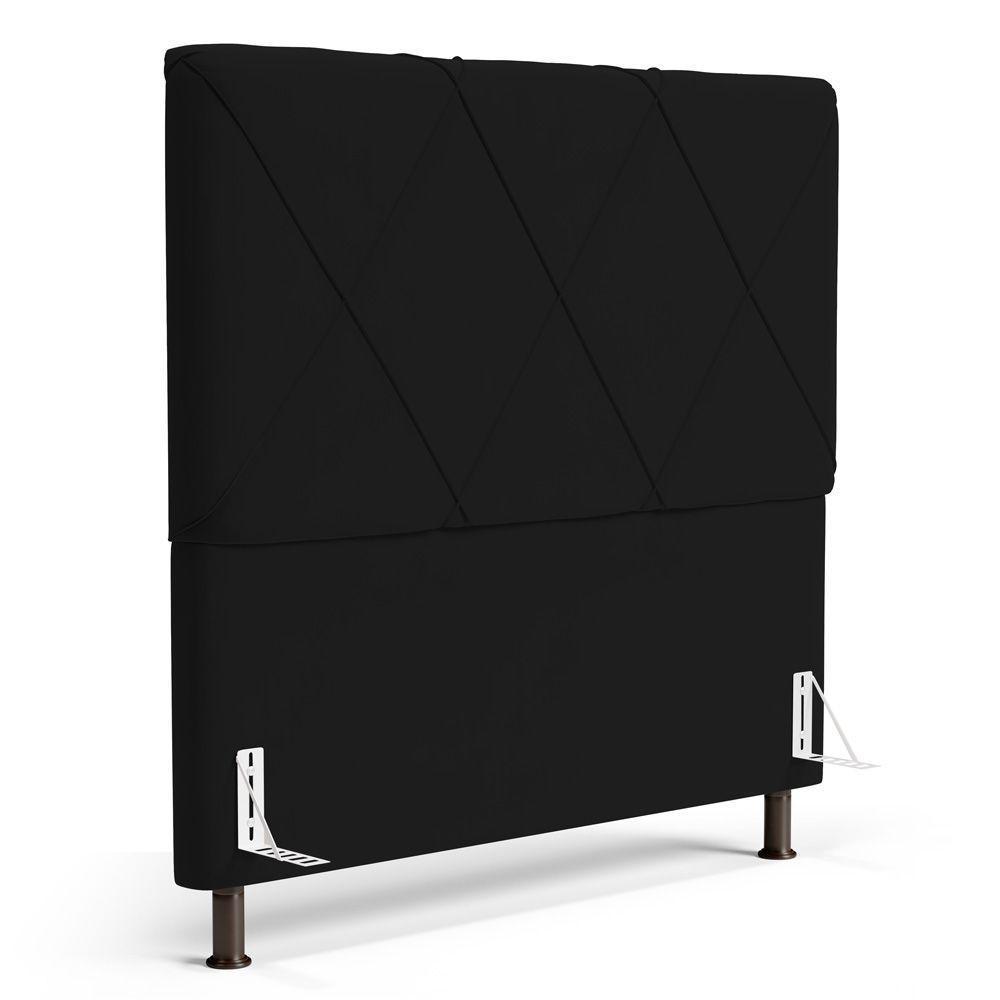 Cabeceira Cama Box Casal Mel 140cm Com Frame Veludo Preto - Desk Design - 1