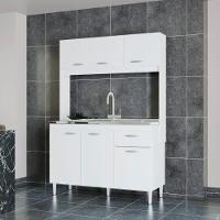 Cozinha Poquema Anete 6 Portas 1 Gaveta Branco - 1