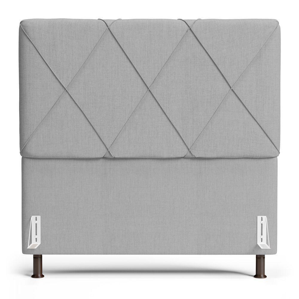 Cabeceira Cama Box Casal Queen Size Mel 160cm Com Frame Linho Cinza Claro - Desk Design - 8