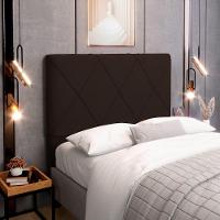 Cabeceira Cama Box Casal Mel 140cm Com Frame Sintético Marrom - Desk Design - 3